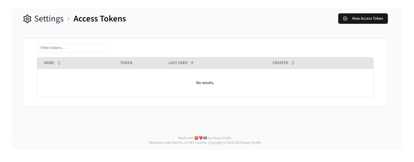 Access Token List