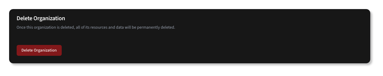 Delete Organization