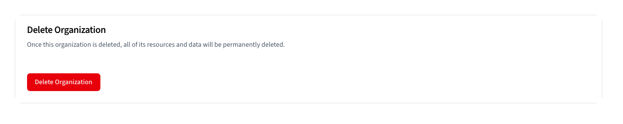 Delete Organization