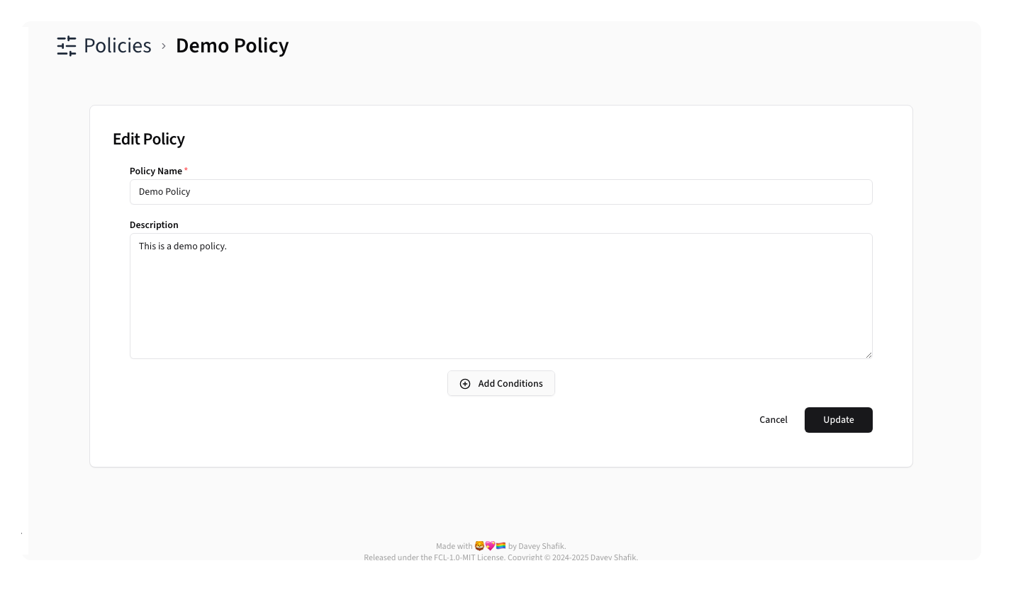 Policy Edit