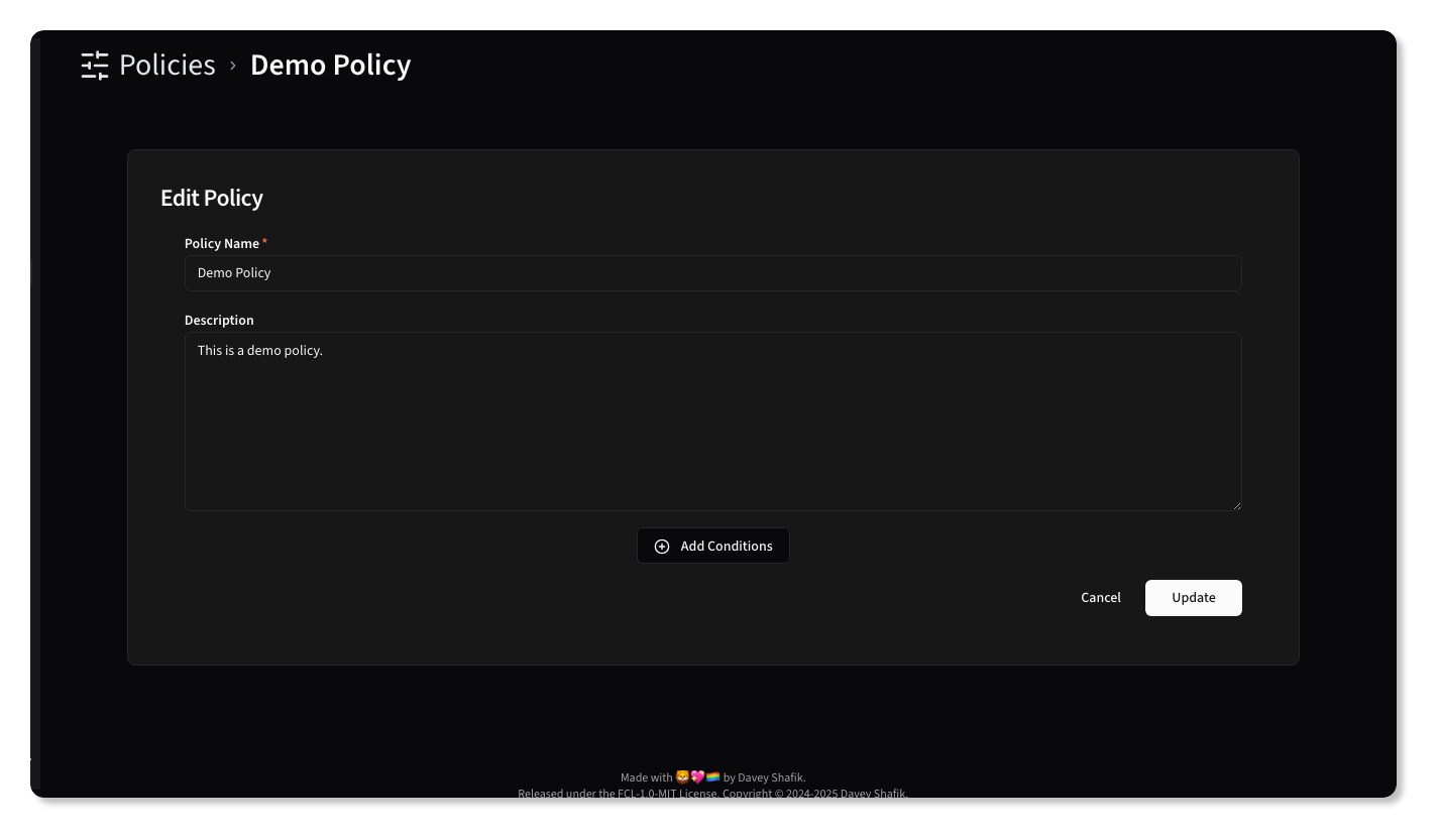 Policy Edit