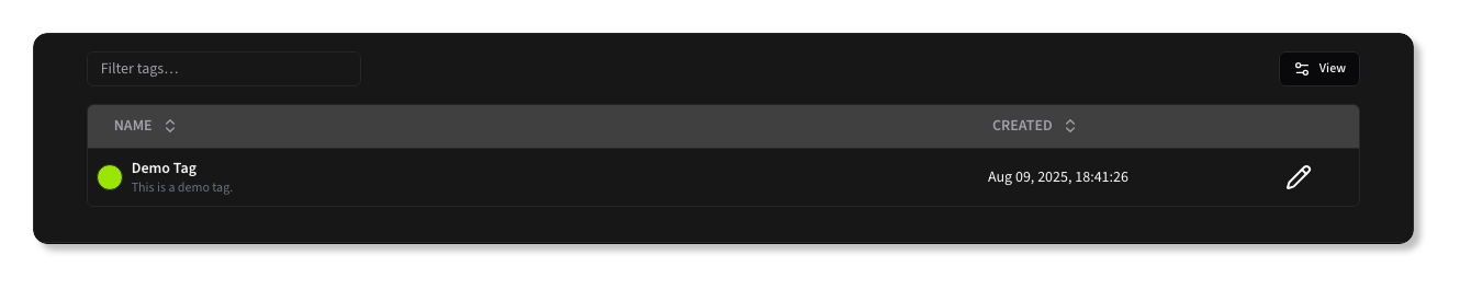 Tag Table