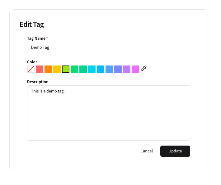 Edit Tag Form