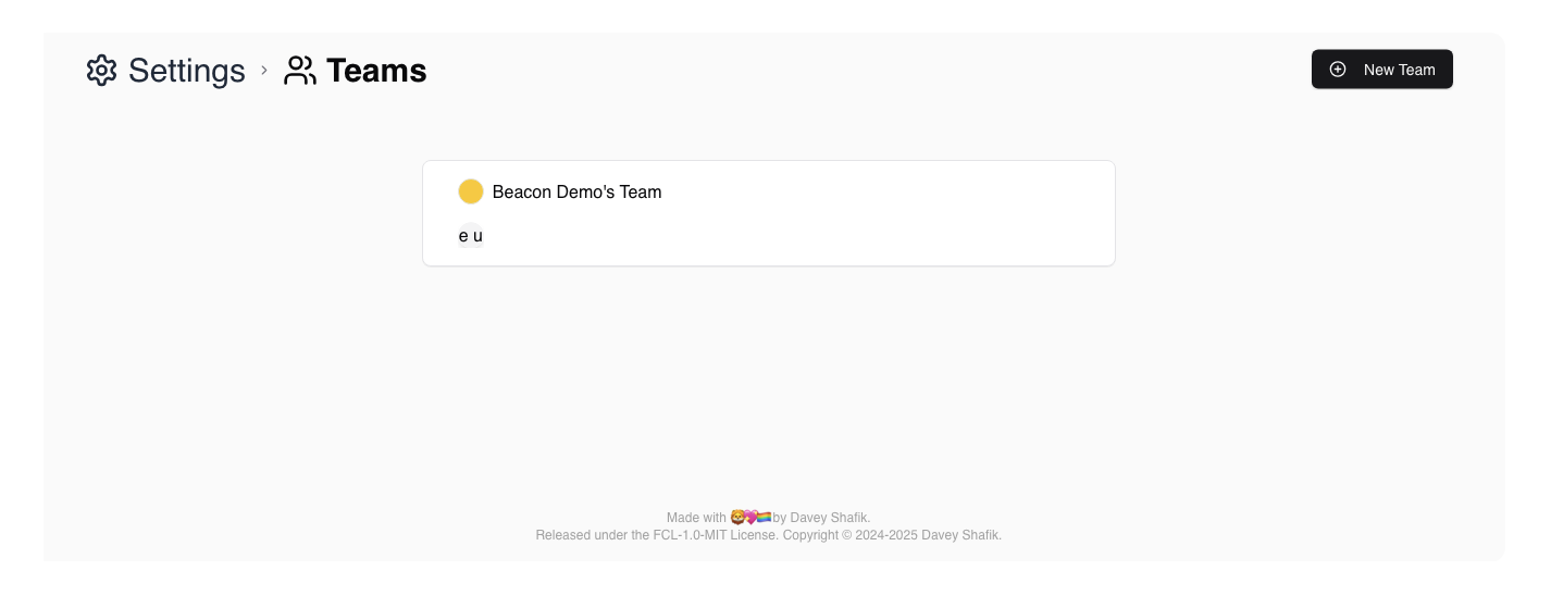 Teams List