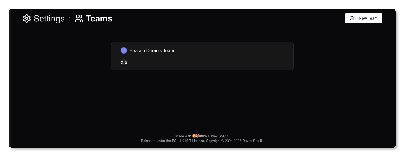 Teams List