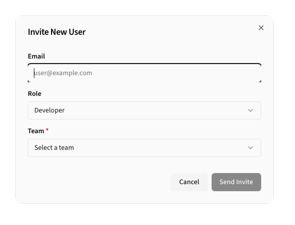 Invite User Form